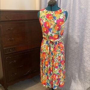 Vintage 1980’s Floral Midi Dropwaist Dress